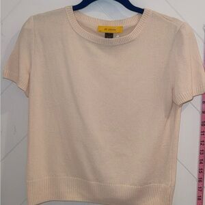 St. John Cavalier Santana knit cream Cropped sweater top small